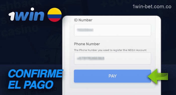 Confirme el pago en la página del banco